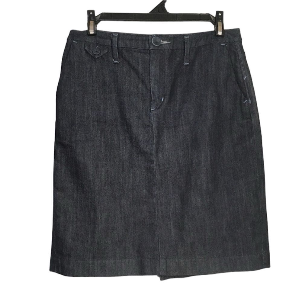 BANANA REPUBLIC STRETCH DARK WASH HIGH QUALITY DENIM SKIRT‎ 0 POCKETS